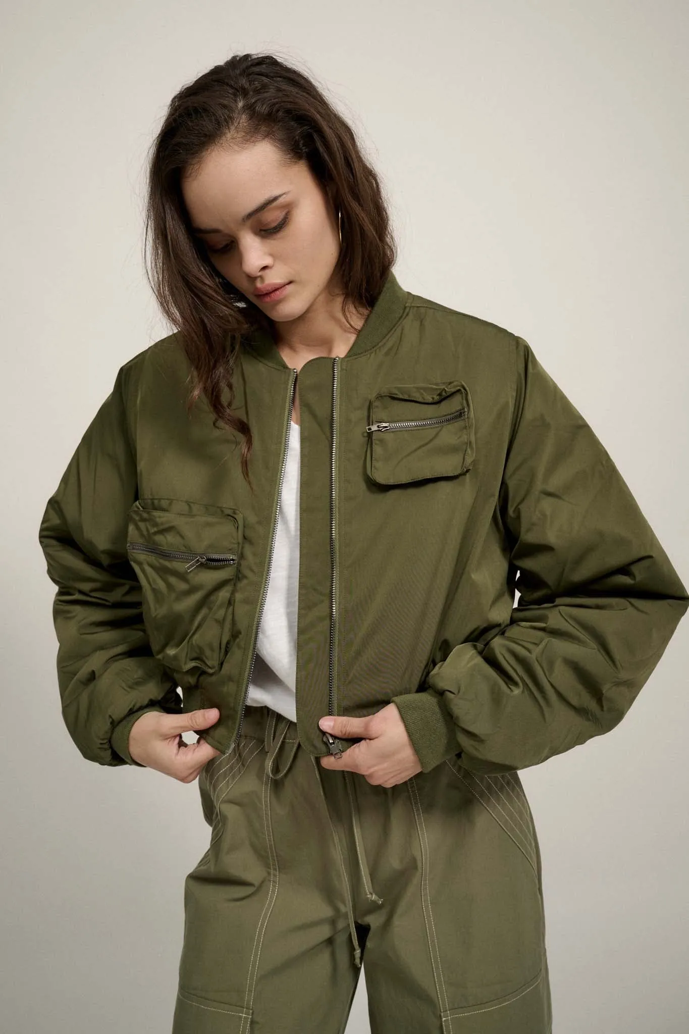 Ground Control Cropped Bomber Jacket