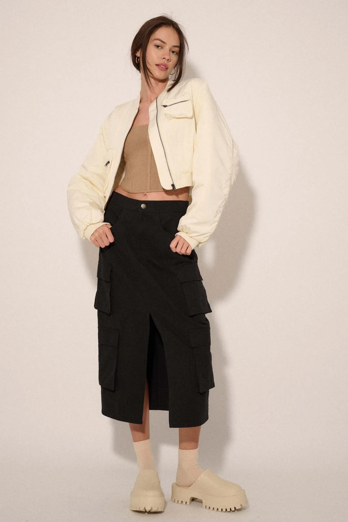 Ground Control Cropped Bomber Jacket