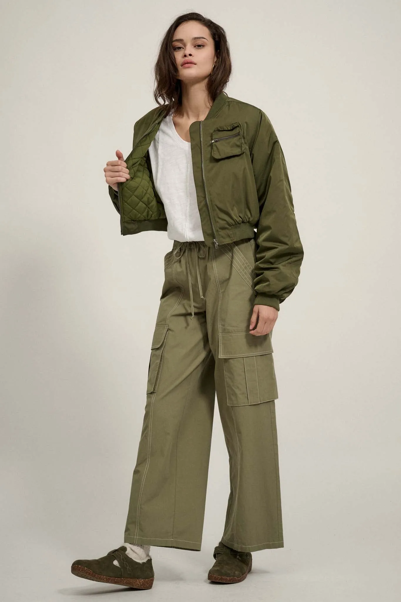 Ground Control Cropped Bomber Jacket