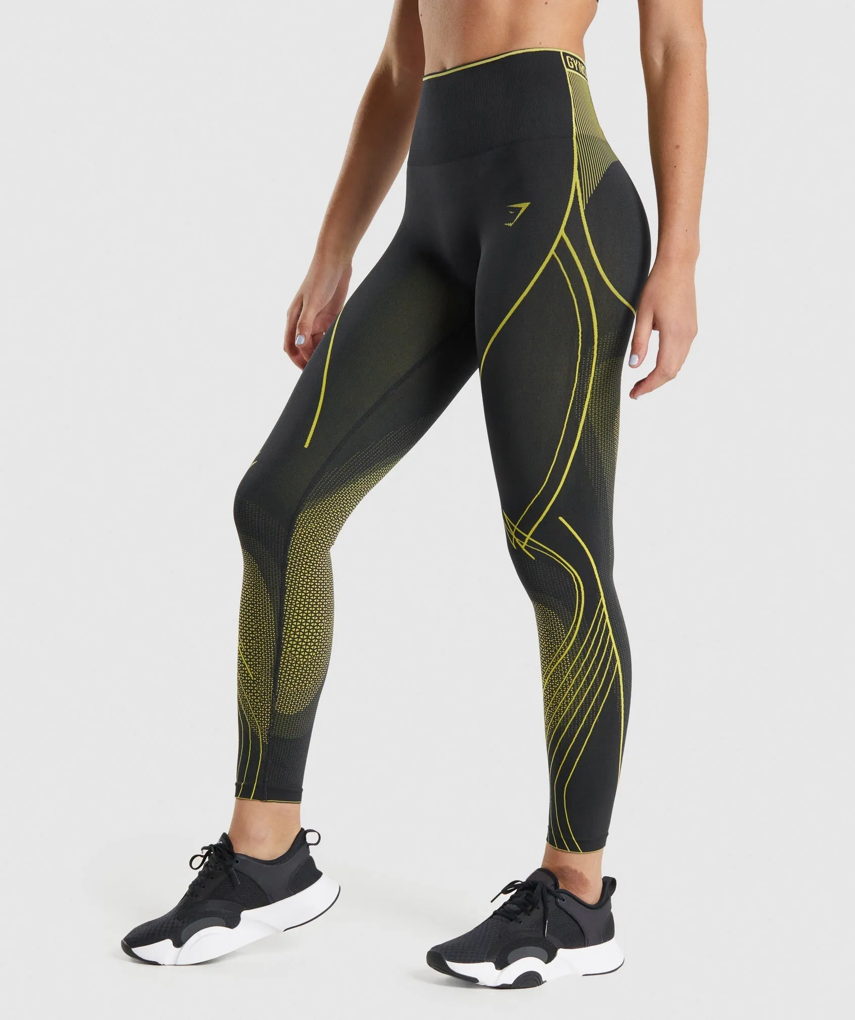 Gymshark Apex Seamless High Rise Leggings - Black/Yellow