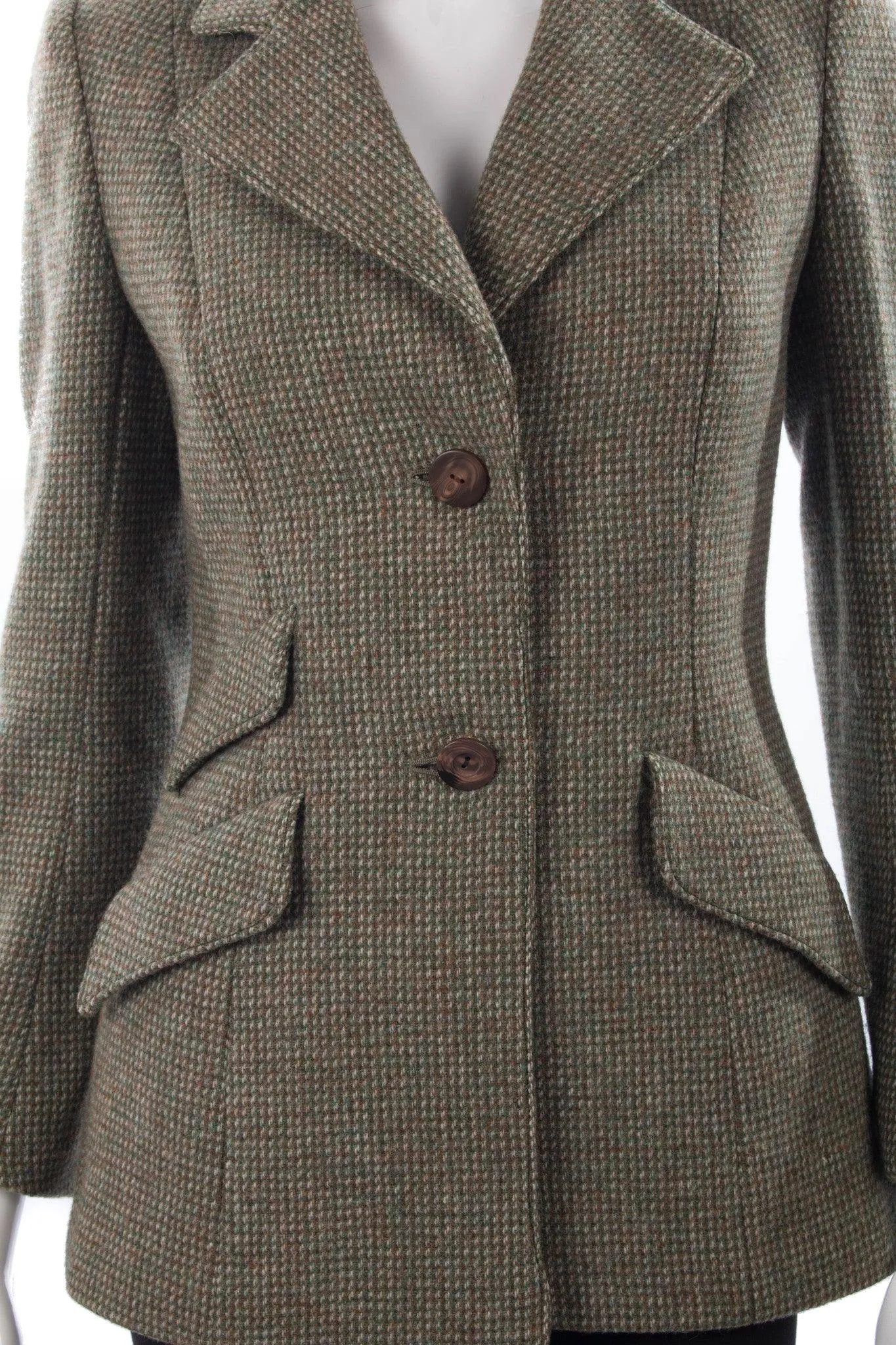 Harella Riding Jacket Wool Green UK Size 10