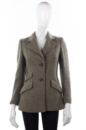 Harella Riding Jacket Wool Green UK Size 10