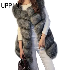 High quality Fur Vest coat Luxury Faux Fox Warm Women Coat Vests Winter Fashion furs Woment