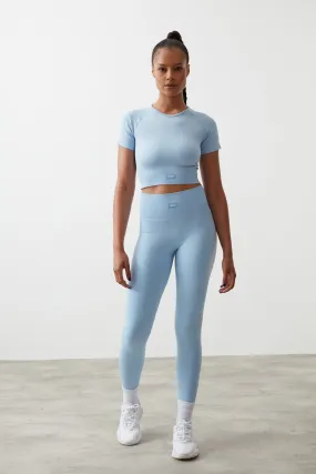 High-Waisted seamless Leggings Baby Blue