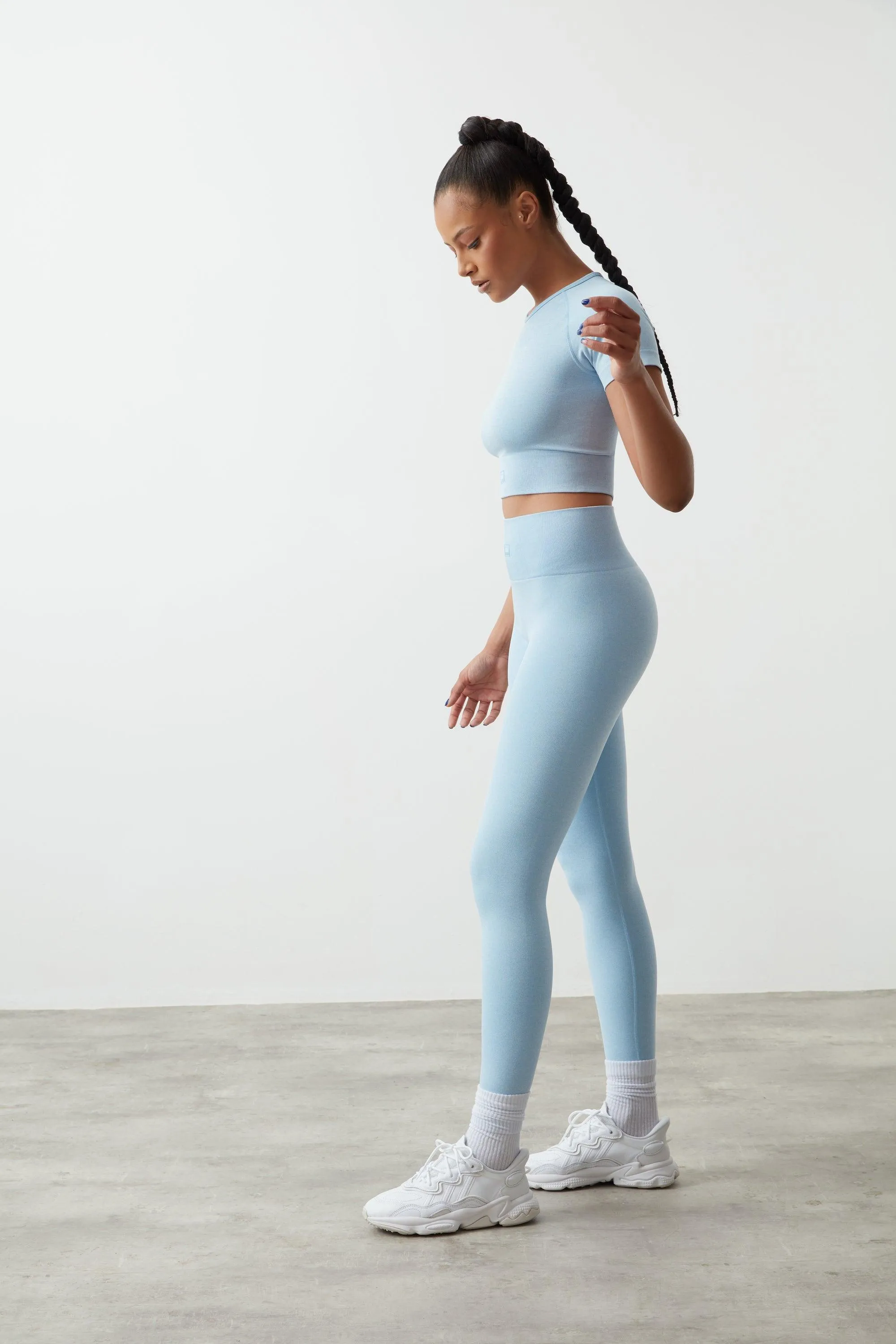 High-Waisted seamless Leggings Baby Blue