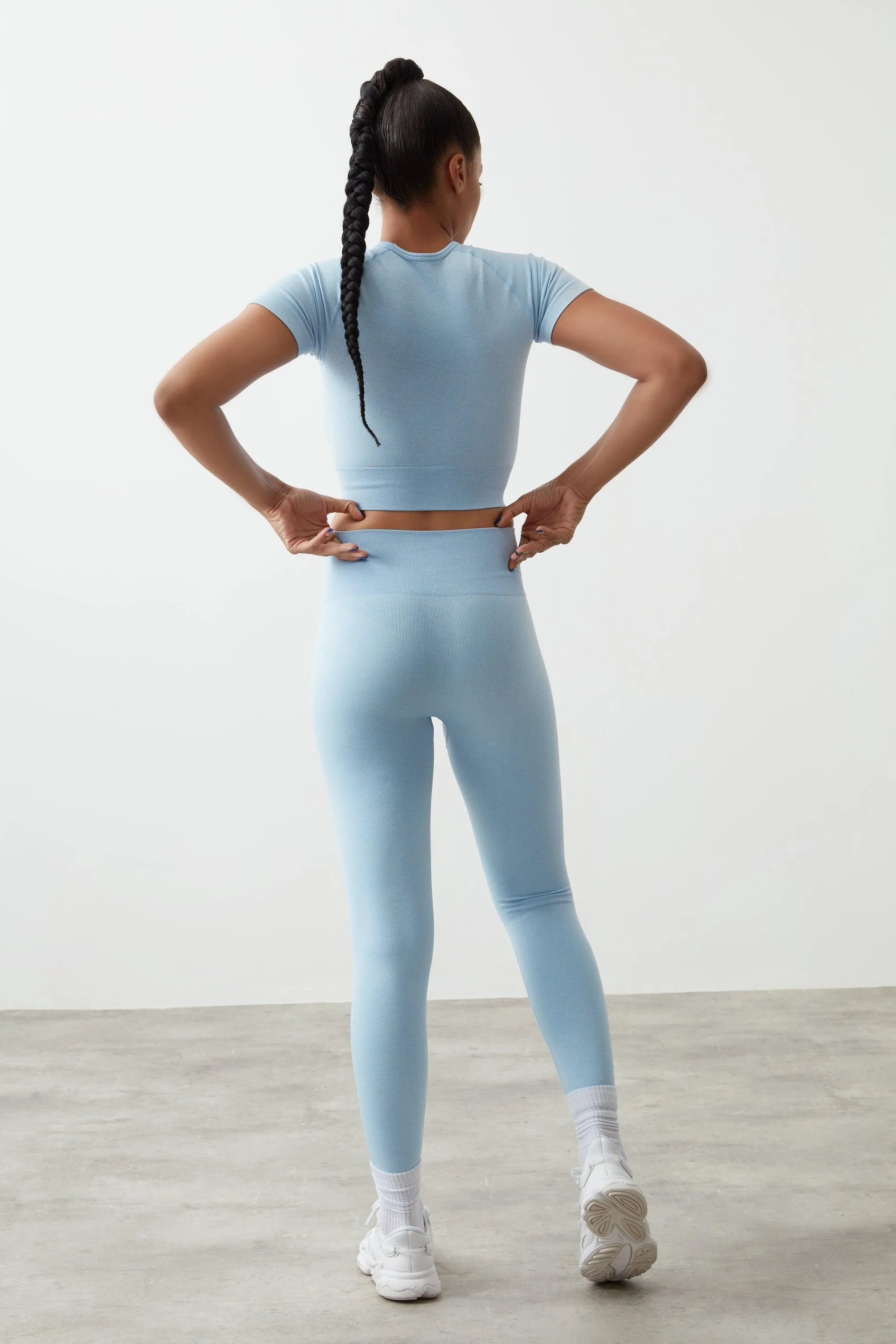 High-Waisted seamless Leggings Baby Blue