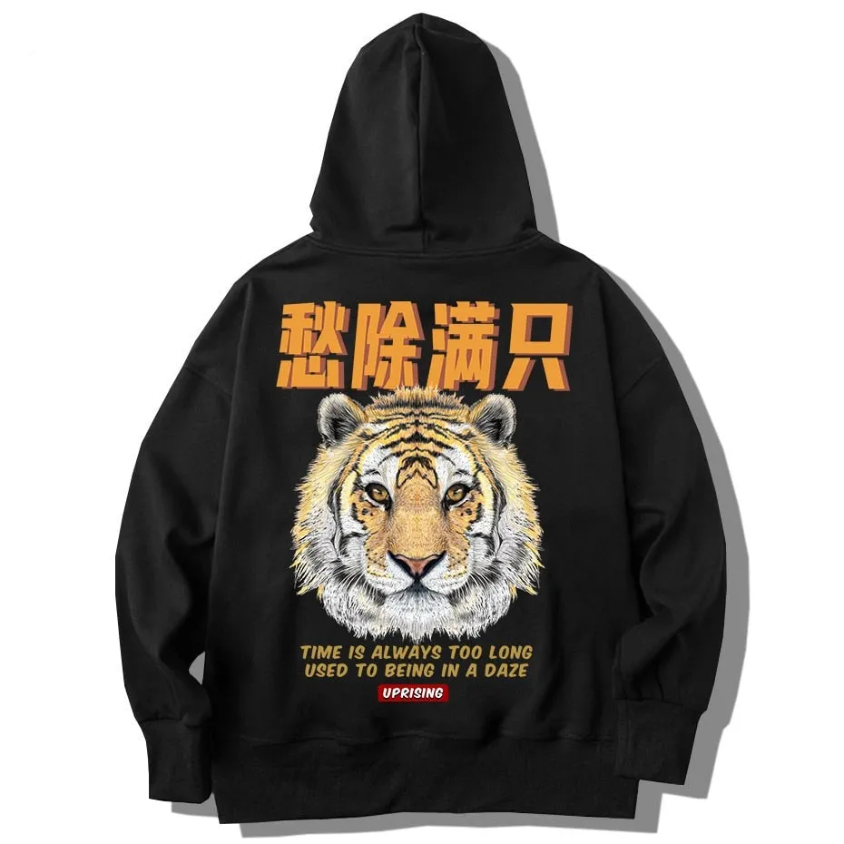 Hoodie Sweatshirt Bright Rhinestones Tiger Mens Fashion Clothing Streetwear Long Sleeve Modal Cotton Hoodie Camisetas Hombre