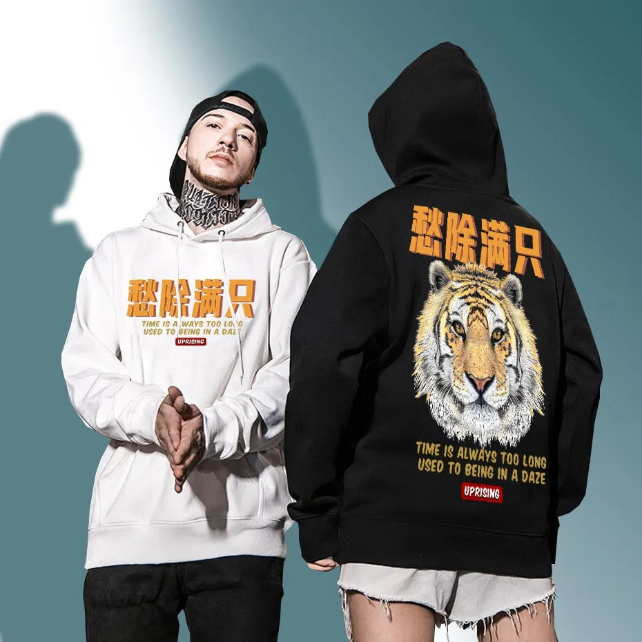 Hoodie Sweatshirt Bright Rhinestones Tiger Mens Fashion Clothing Streetwear Long Sleeve Modal Cotton Hoodie Camisetas Hombre