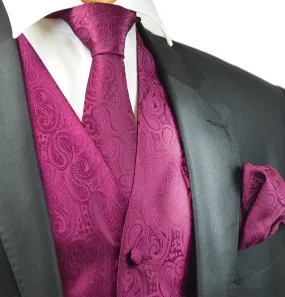 Hot Pink Paisley Tuxedo Vest Set