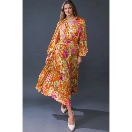 It's A Match Printed Surplice Maxi Dress