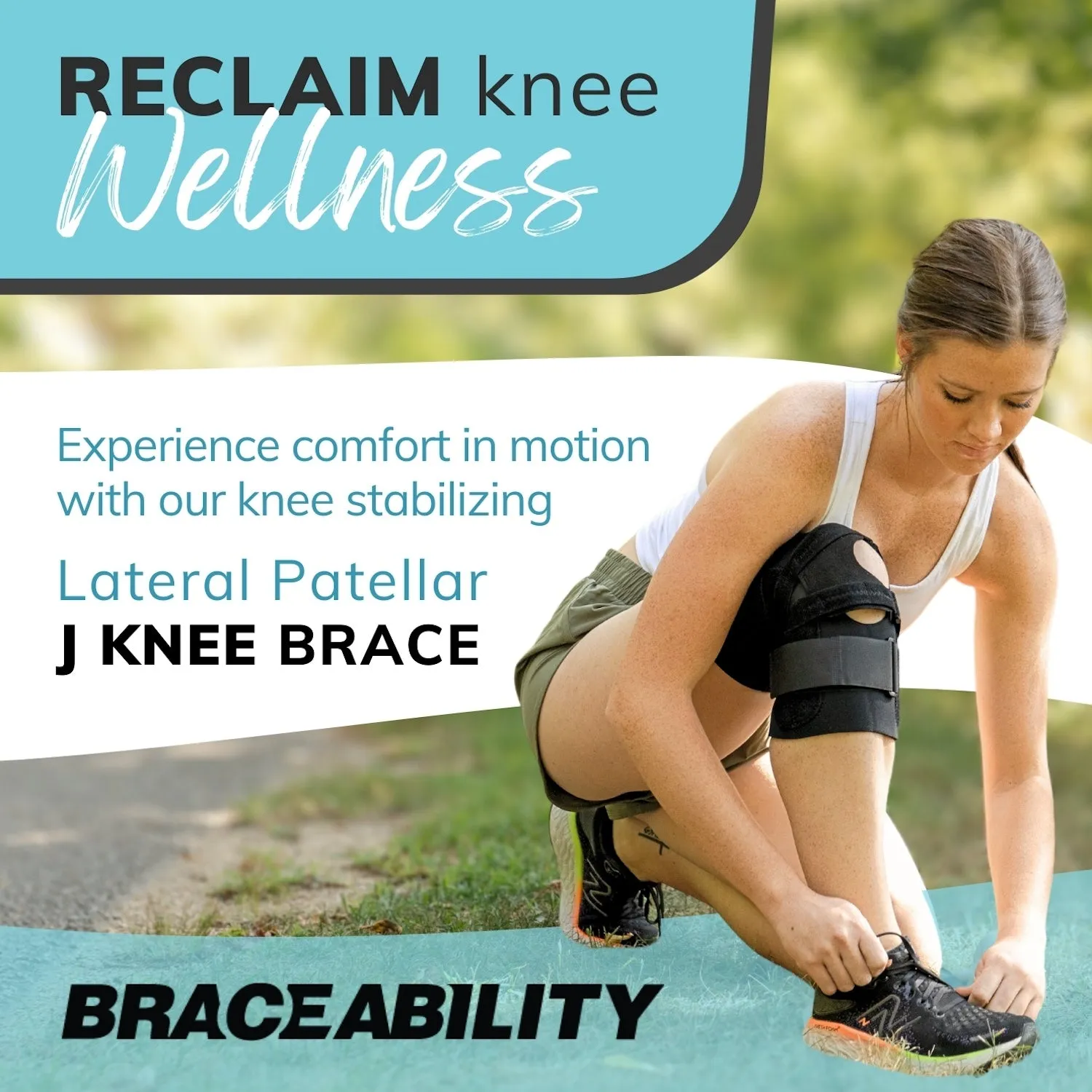 J Patella Stabilizing Knee Brace | Medial or Lateral Support for Subluxation and Dislocation