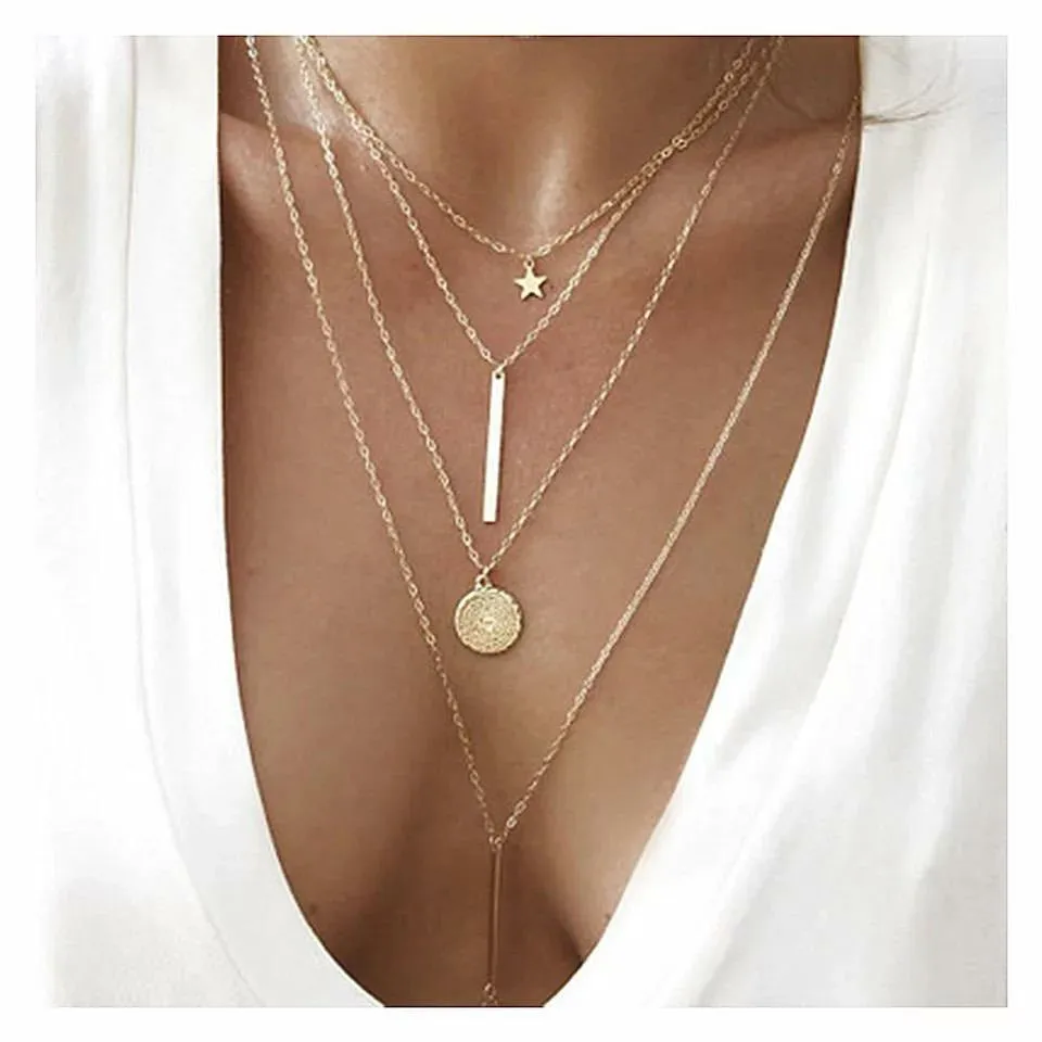 Kissy Layered Gold Necklace