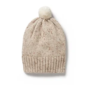 Knitted Bauble Hat | Almond Fleck