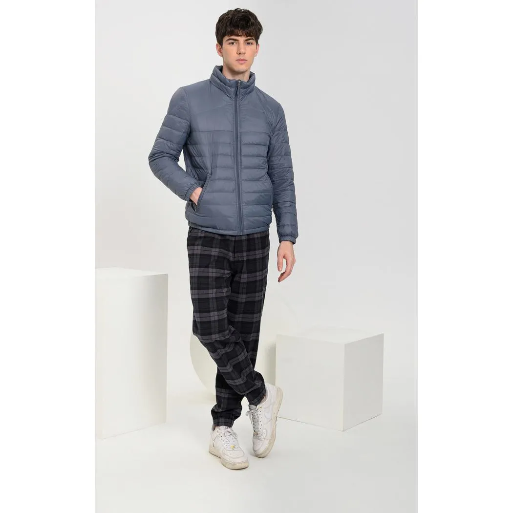 Lightweight Cropped Zippered Pocket Stand-Up Collar Down Jacket