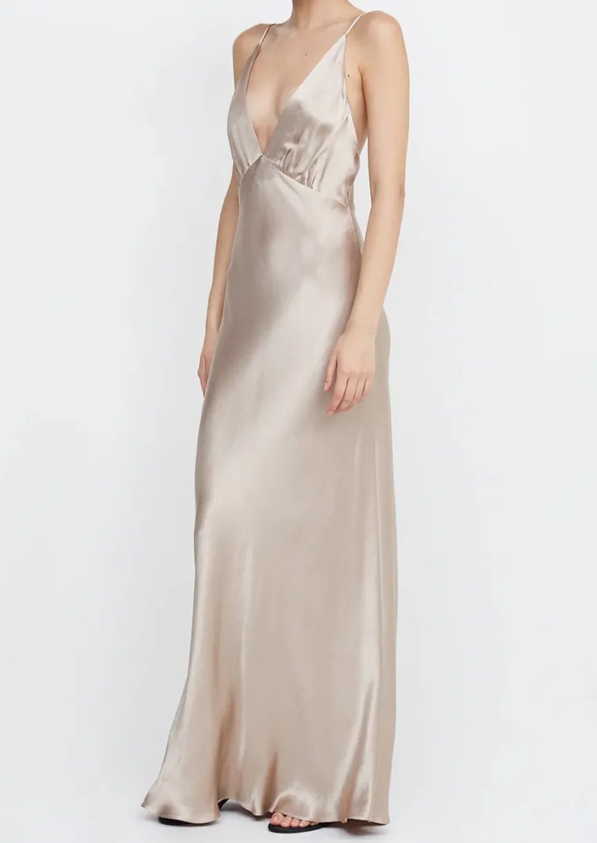 Lorelai V Maxi Dress - Smoke Taupe