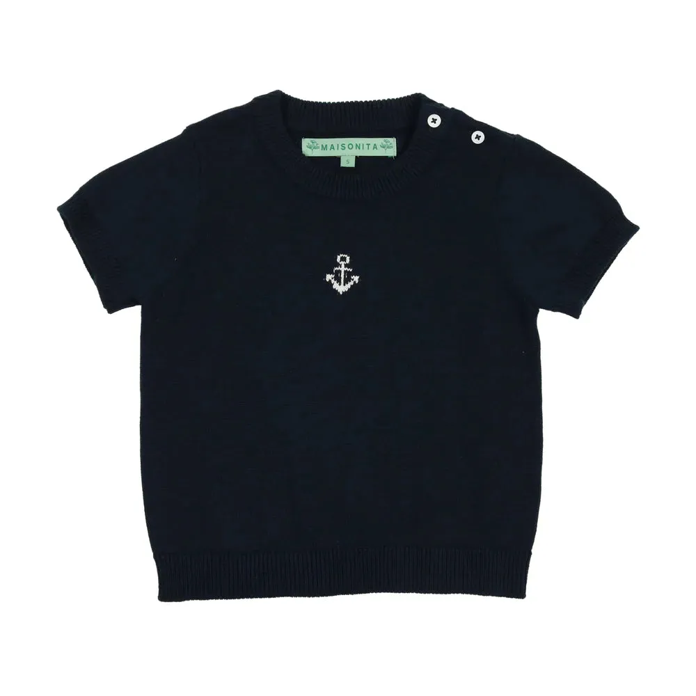 Maisonita Navy Anchor Sweater