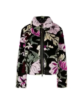 Marc Cain Floral Faux Fur Bomber Jacket