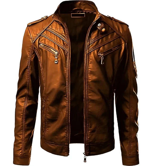 Men's Blue Stylish Mens Leather Jacket