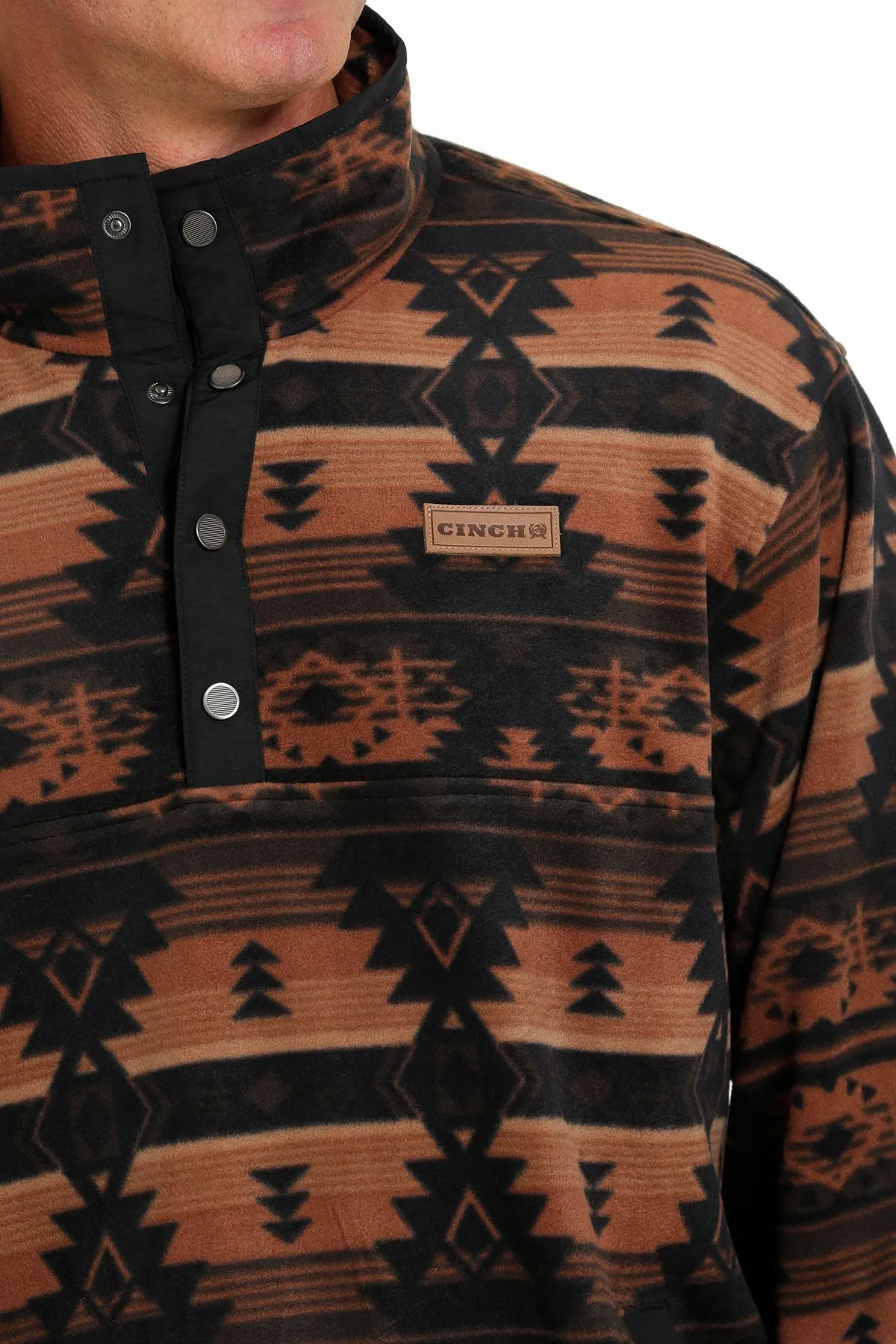 Men’s Brown Aztec Fleece Pullover