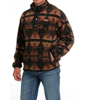 Men’s Brown Aztec Fleece Pullover