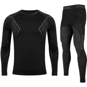 Men's Thermoactive Underwear Alpinus Active Base Layer Set Black-Grey Gt43257