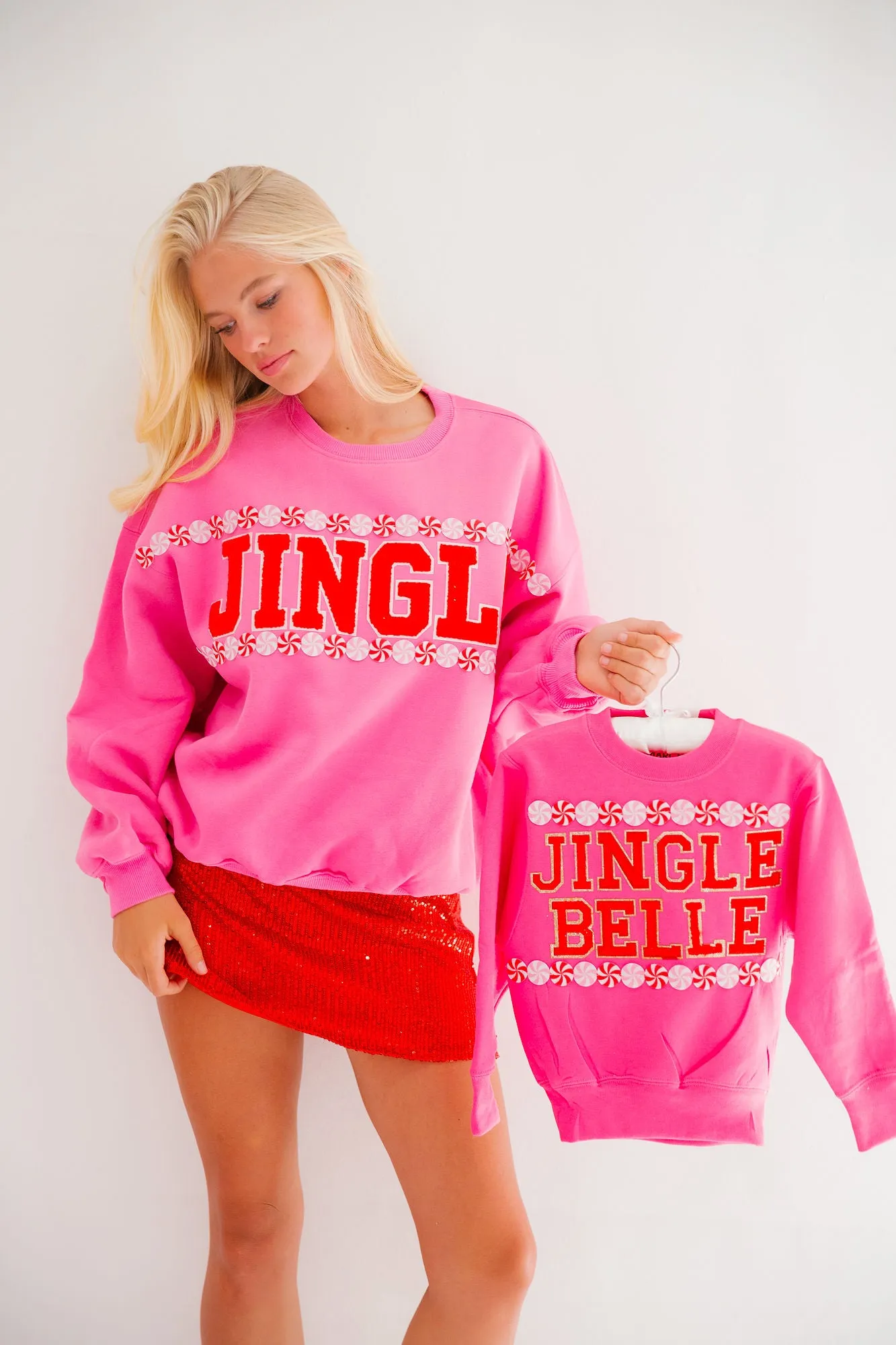 MINI KIDS JINGLE BELLE PINK PULLOVER