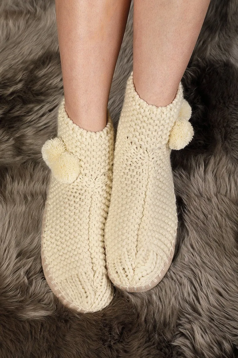 Mocassin Hand Knitted Slipper Booties