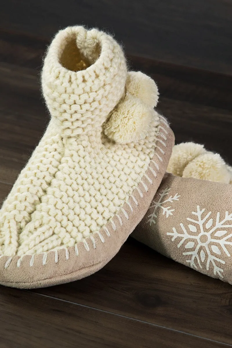 Mocassin Hand Knitted Slipper Booties