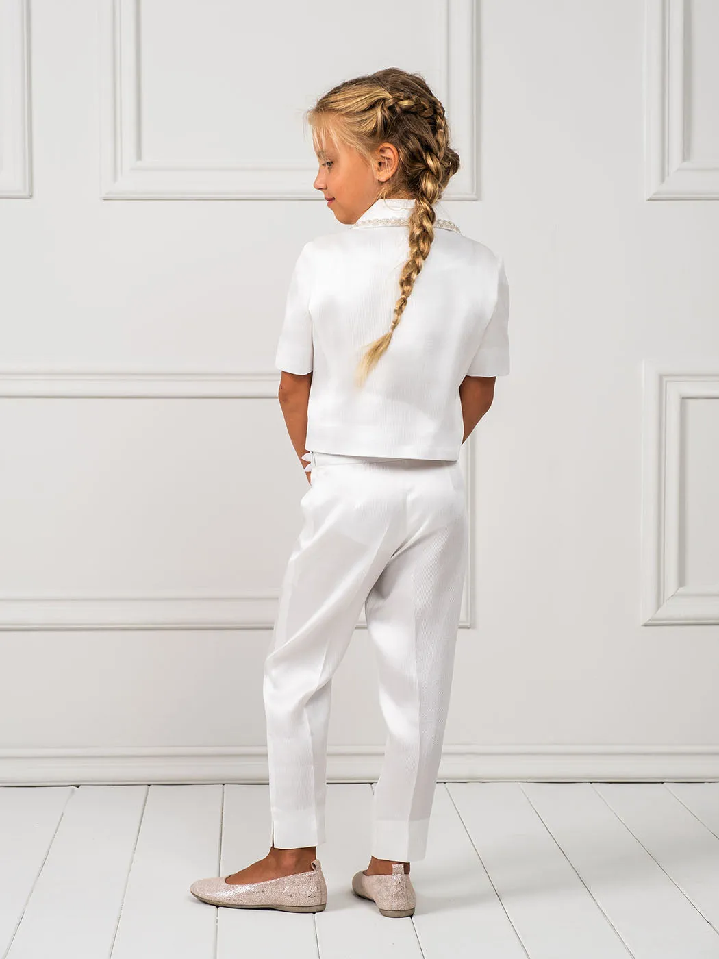 Modern outfit for girl set 2pcs - CAMILE White