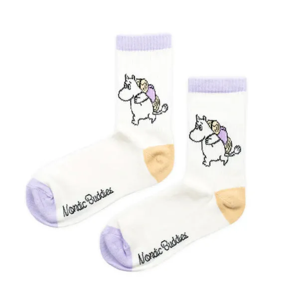 Moomintroll Camping Retro Ladies Socks - White/29E