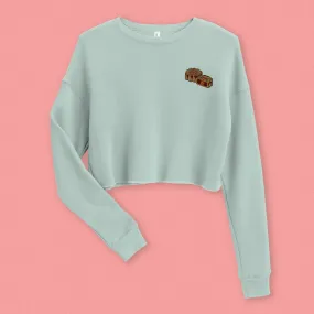 Mooncake Embroidered Crop Sweatshirt