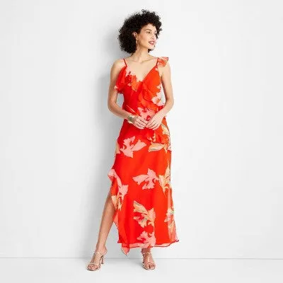 New - Future Collective with Jenee Naylor Women's Ruffle Maxi Dress