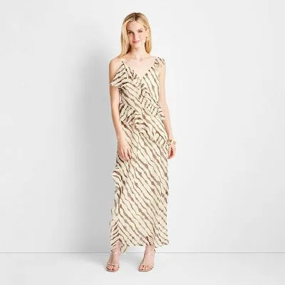 New - Future Collective with Jenee Naylor Women's Ruffle Maxi Dress