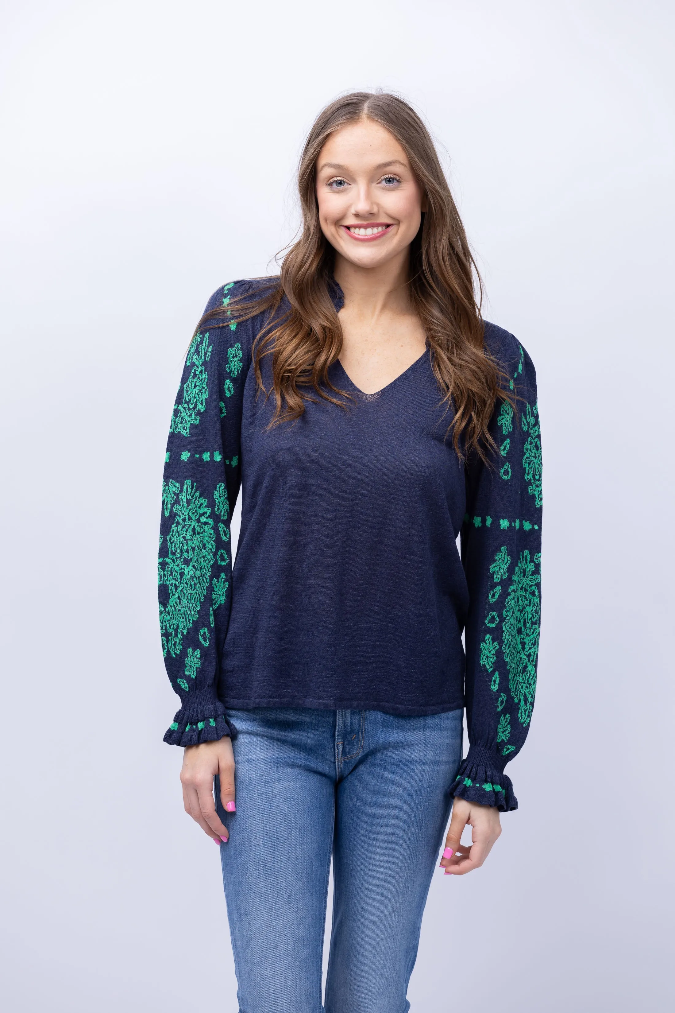 Nic   Zoe Oceanic Sweater in Indigo Multi