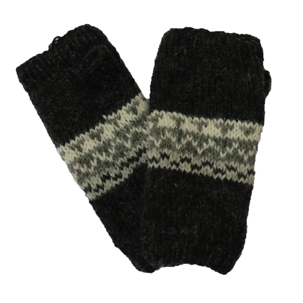 nordic knit wool wrist warmers