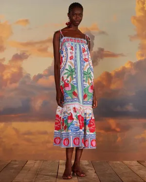 Off-White Flowers Beach Maxi Dress