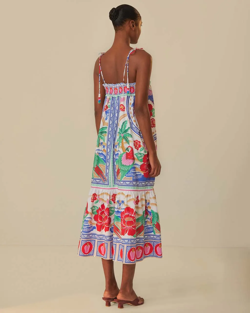 Off-White Flowers Beach Maxi Dress