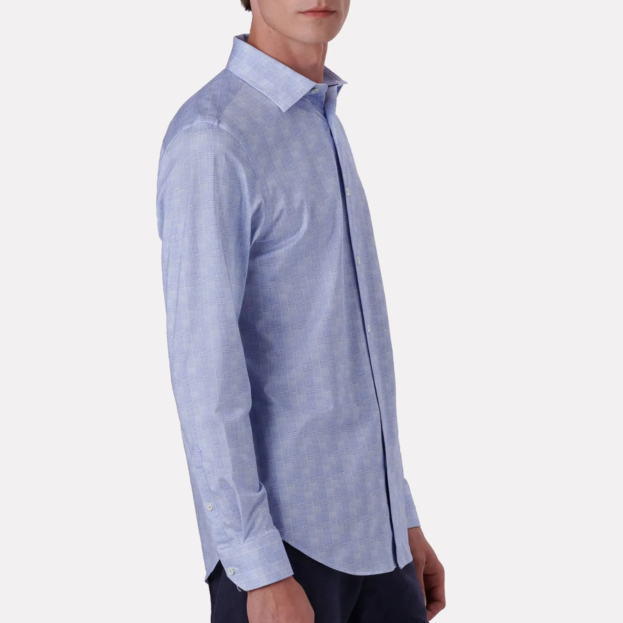 OOOHCOTTON® Tech Fabric Long Sleeve Casual Shirt / Sky