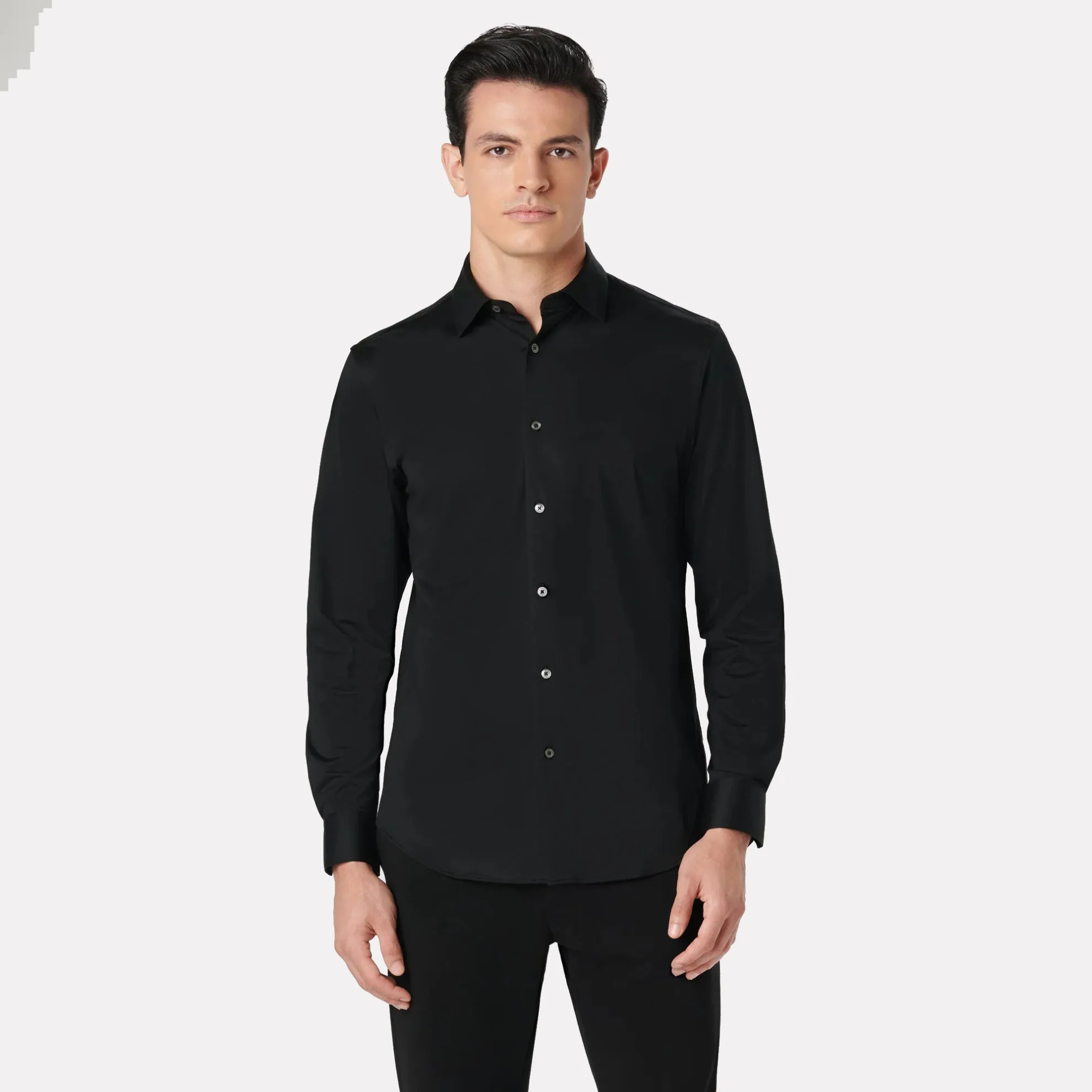 OOOHCOTTON® Tech Fabric Long Sleeve Shirt / Black