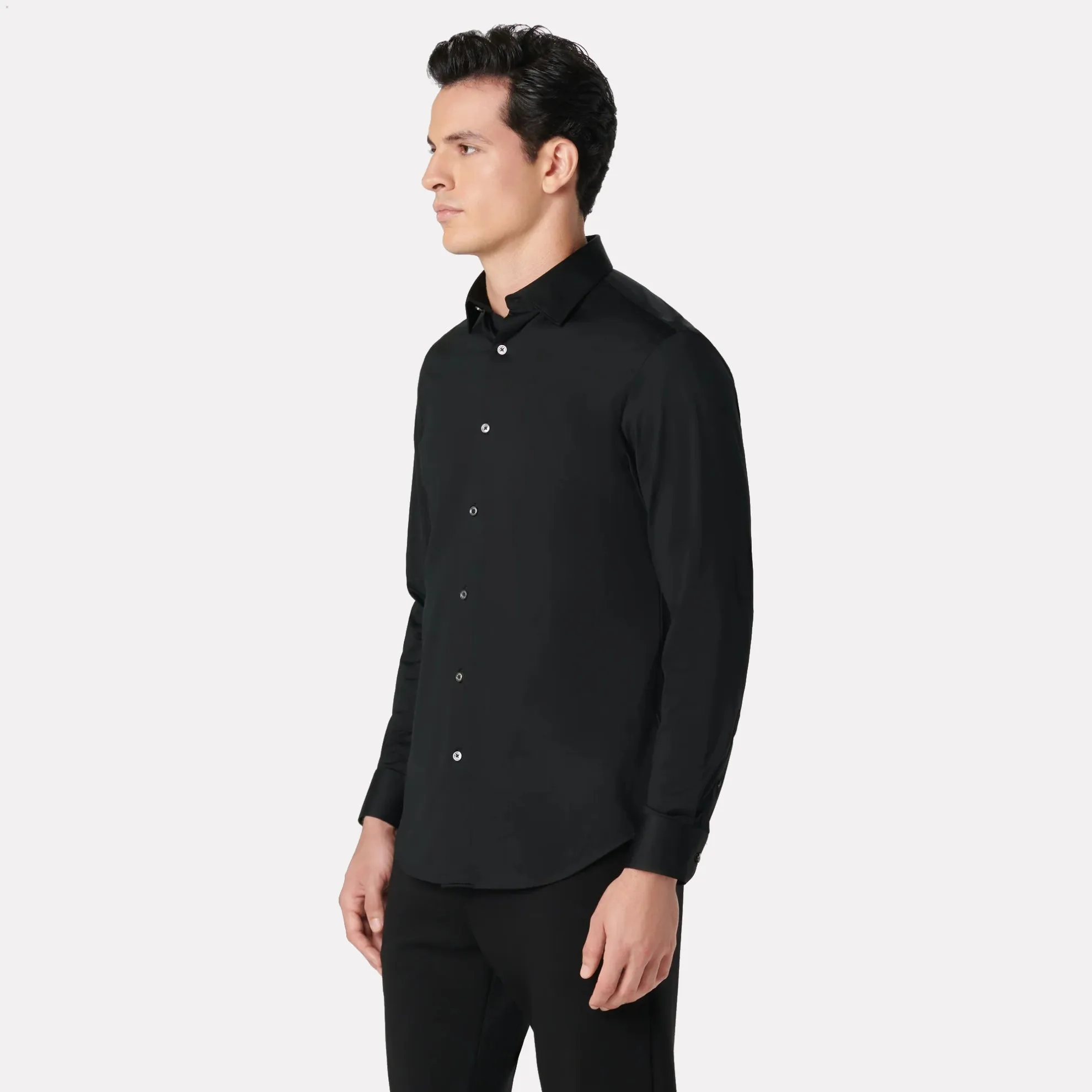 OOOHCOTTON® Tech Fabric Long Sleeve Shirt / Black