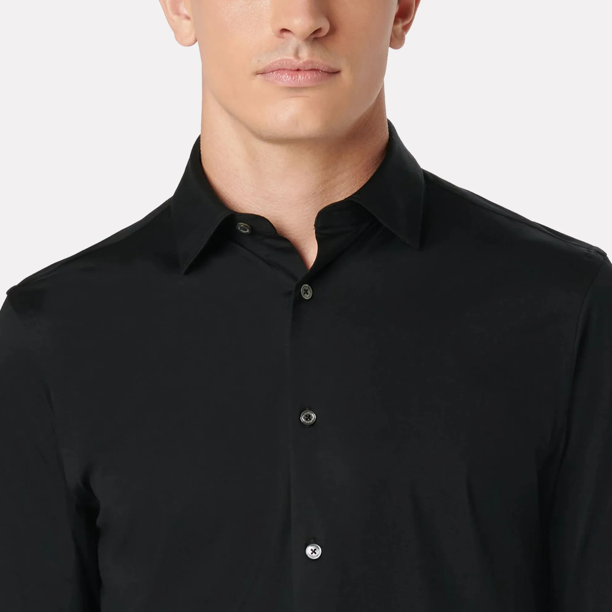 OOOHCOTTON® Tech Fabric Long Sleeve Shirt / Black