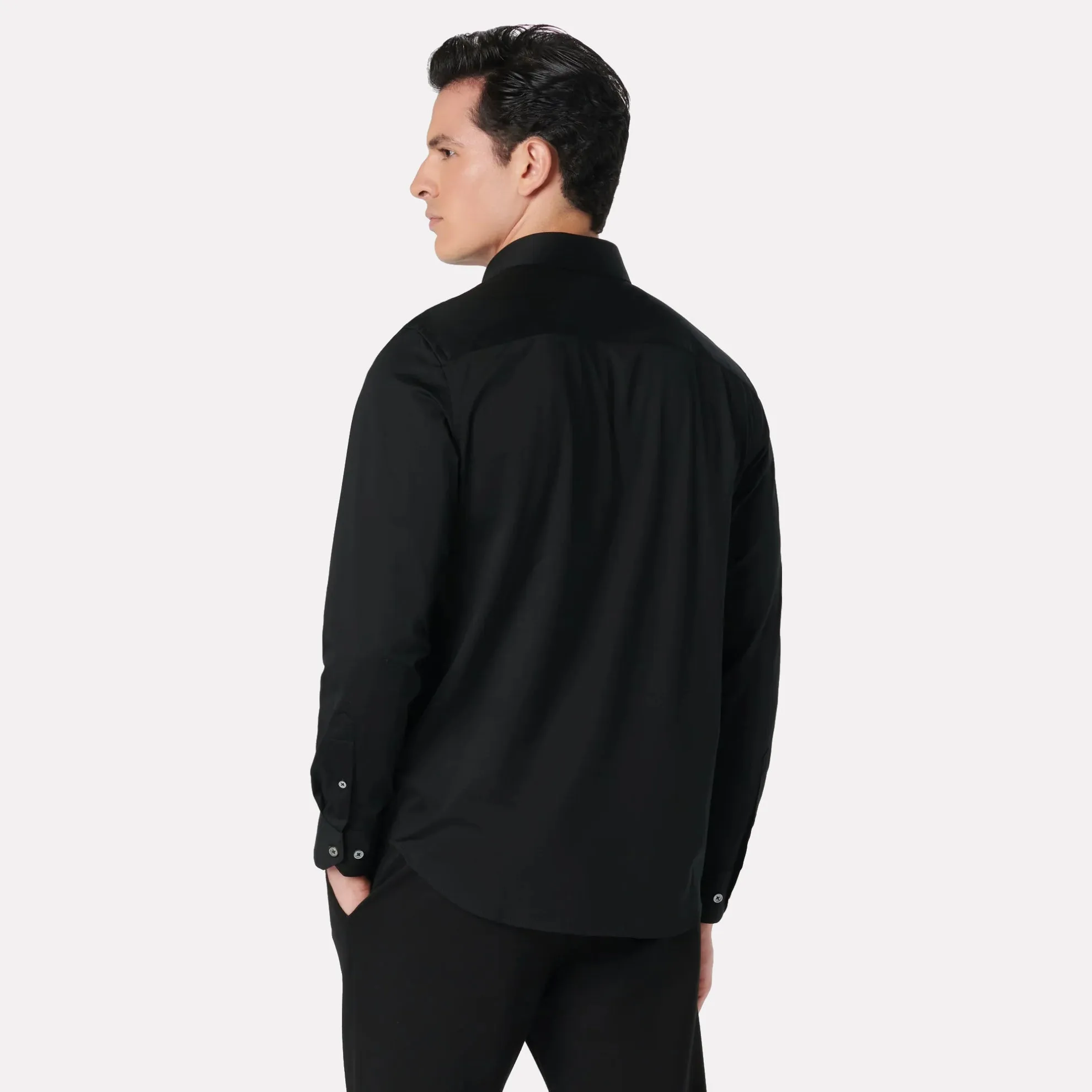 OOOHCOTTON® Tech Fabric Long Sleeve Shirt / Black