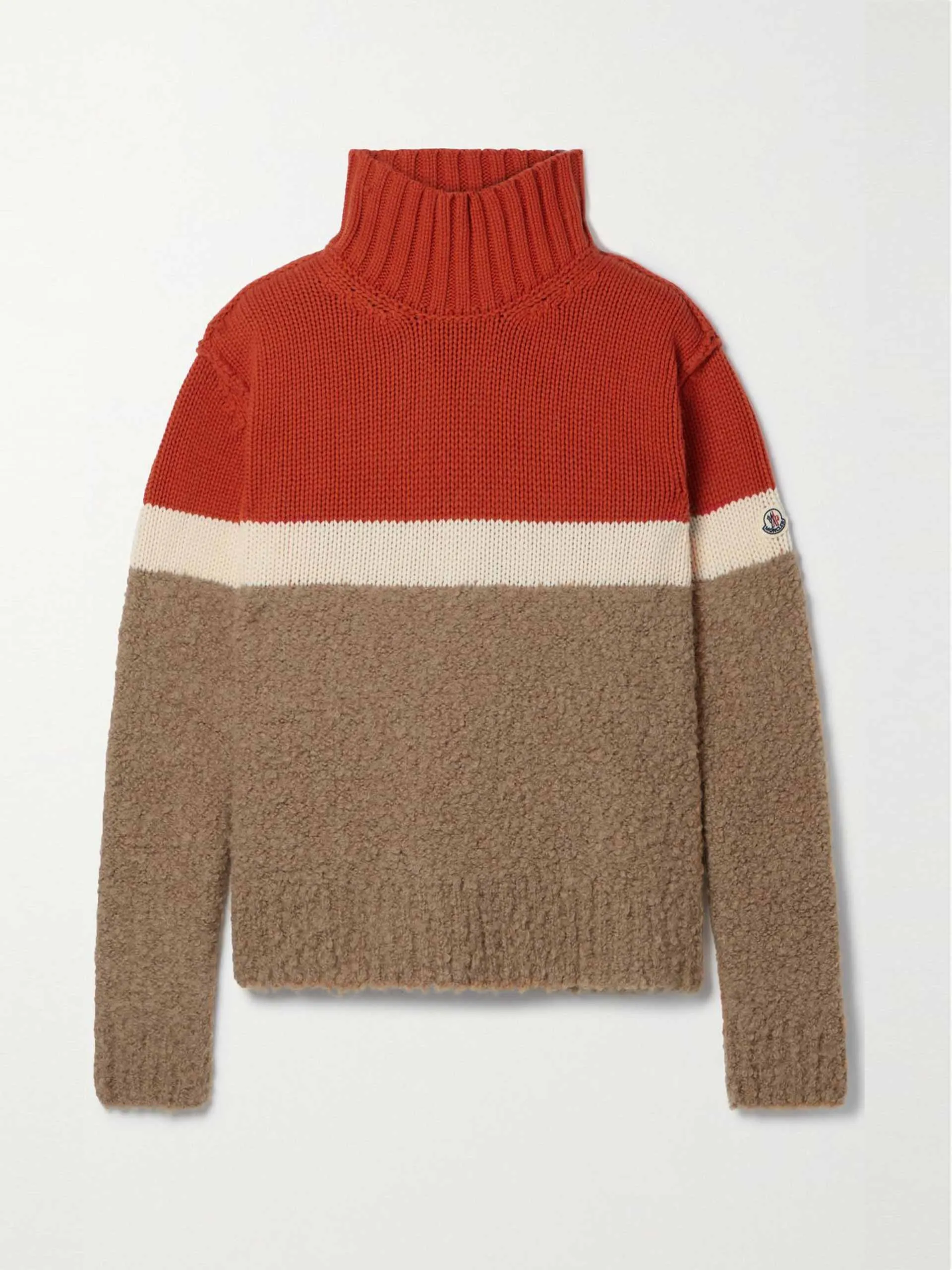 Orange striped turtleneck jumper