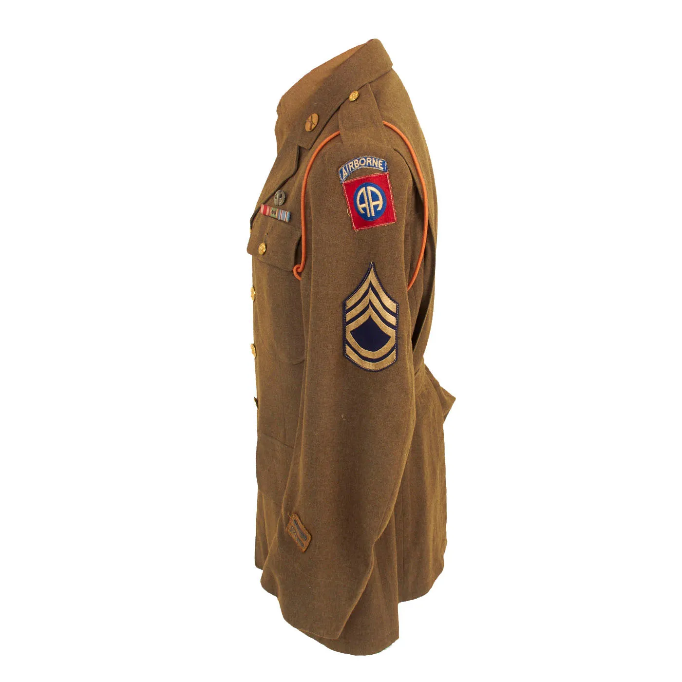 Original U.S. WWII 82nd Airborne Class A Uniform Jacket With Matching Patched M37 Flannel Shirt