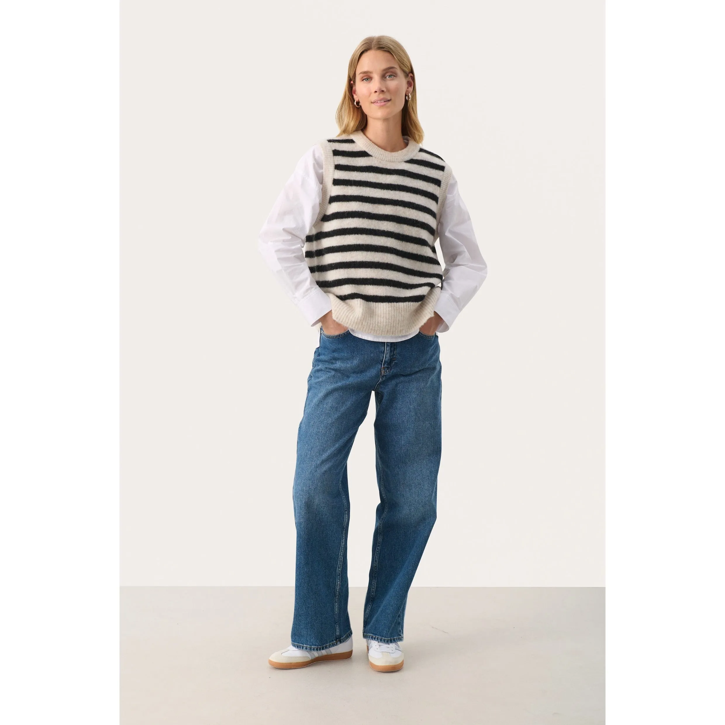 Part Two Emmely Tank Jumper in Black Stripe 30309150