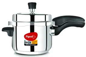 Pigeon by Stovekraft Inox Stainless Steel Pressure Cooker with Outer Lid, Compatible for Gas Stove and Induction, 3 Litre, Silver