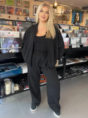 Piper Curve Black Cropped Jacket Tracksuit