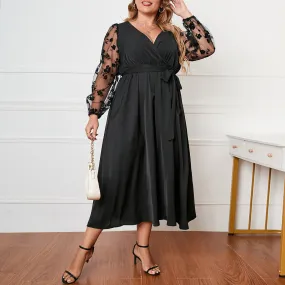 Plus Size Long Sleeve Loose Women Clothing Dress