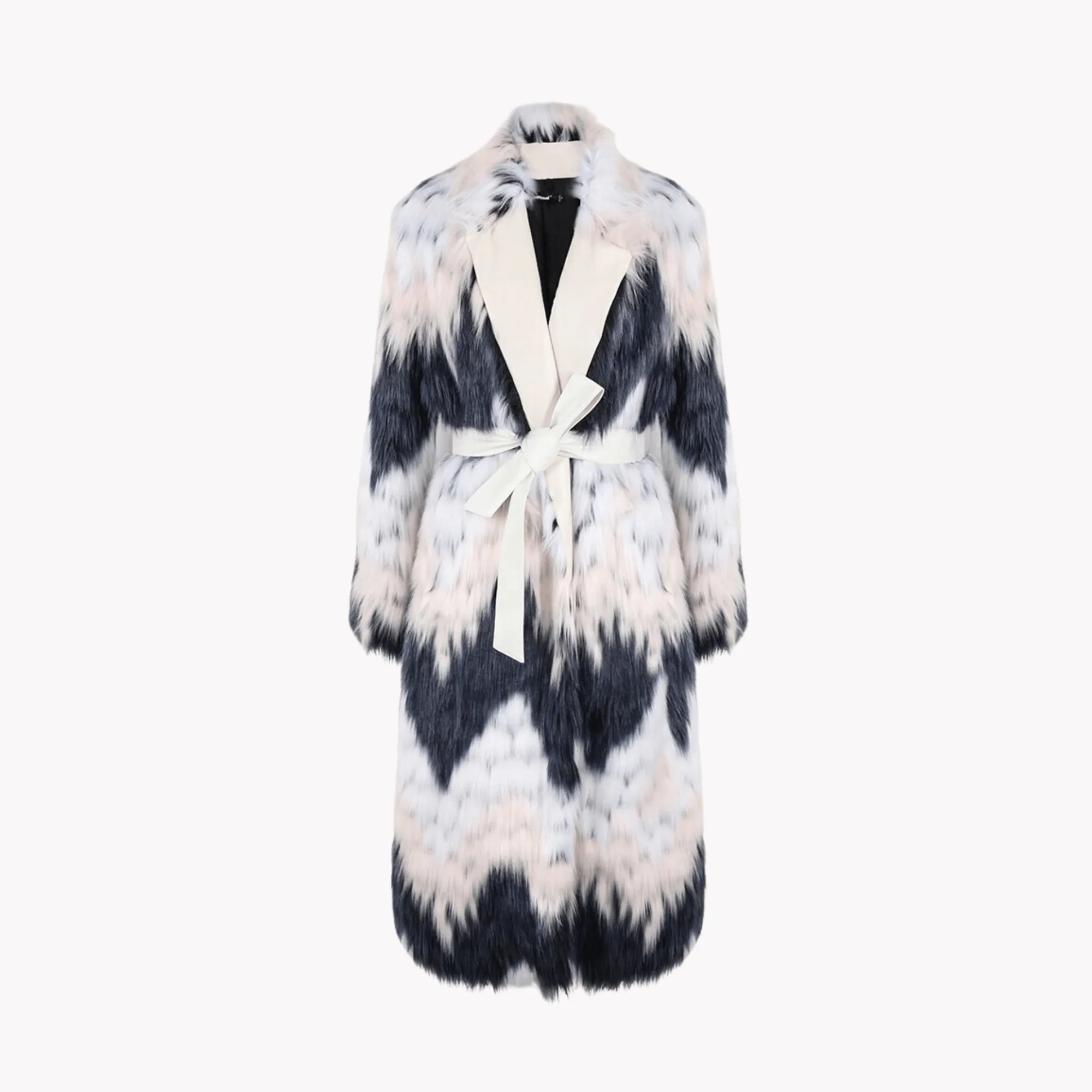 Pre Order:  Faux Fur Patchwork Winter Overcoat