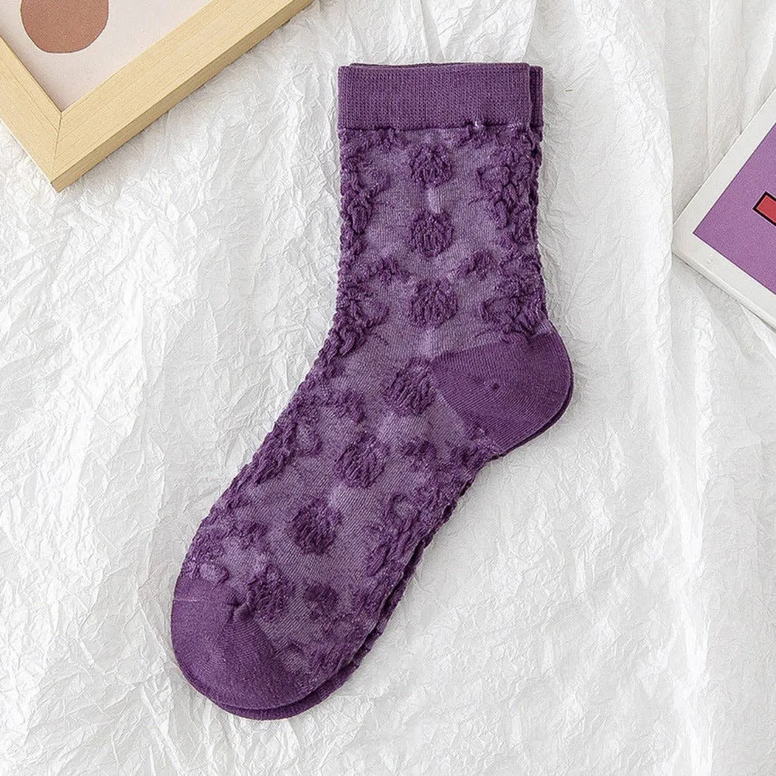 Purple Embossed Women's Socks